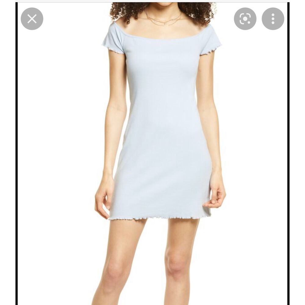 Bp. Blue cashmere babydoll organic cotton mini dress size Medium‎ NEW